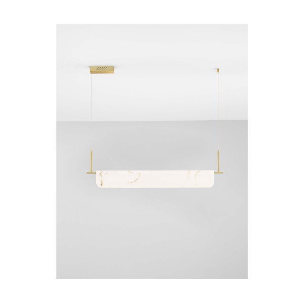 Lustră crem/alămie LED cu intensitate reglabilă cu aspect de marmură Aider – Nova Luce-image-3