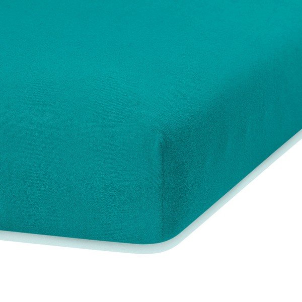 Cearșaf elastic pentru pat dublu AmeliaHome Ruby Siesta, 180-200 x 200 cm, turcoaz-image-2