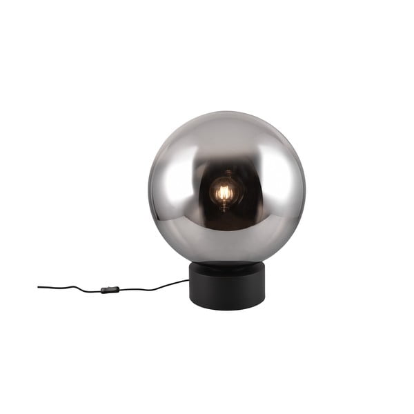 Veioză neagră LED cu abajur din sticlă (înălțime 60 cm) Cipallone – CINQUE