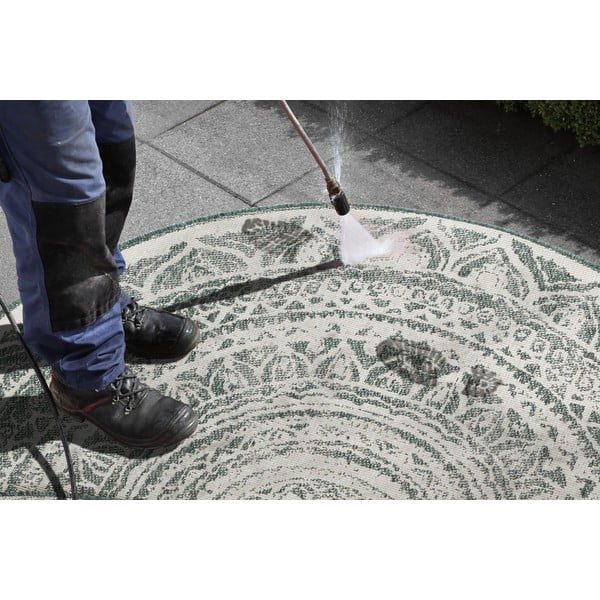 Covor adecvat pentru exterior NORTHRUGS Siruma, ø 200 cm, verde-crem-image-2