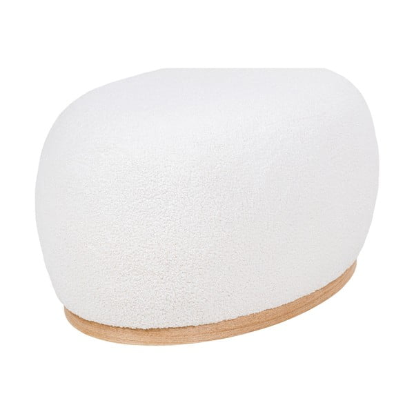 Taburet alb cu tapițerie din țesătură bouclé Manhattan – House Nordic-image-1