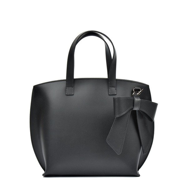 Geantă din piele Luisa Vannini Bow, negru-image-1