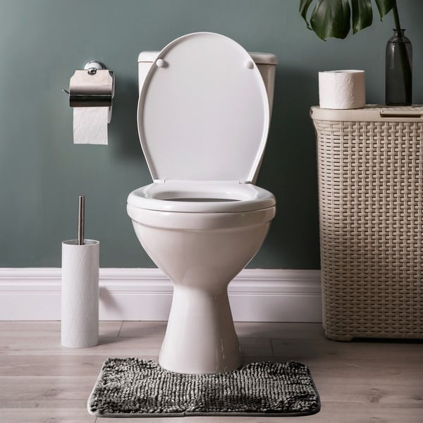 Covorașe de baie gri-închis pentru WC 2 buc. 80x50 cm Bati – Restilo-image-2