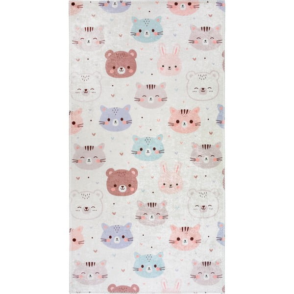 Covor pentru copii fildeș lavabil 160x230 cm Cute Animals – Vitaus