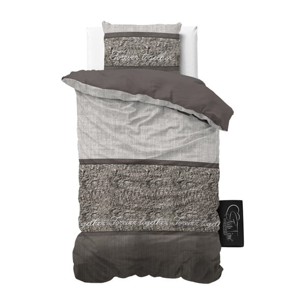 Lenjerie de pat din micropercal Sleeptime Warm Skin, 140 x 220 cm