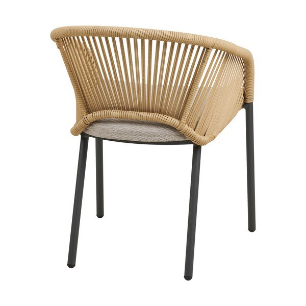 Scaun de grădină bej din metal/capitonat Novella – House Nordic-image-4