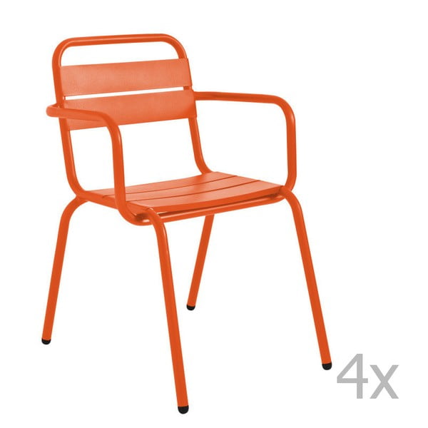 Set 4 scaune de grădină Isimar Barceloneta, portocaliu