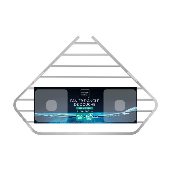 Raft pentru baie argintiu lucios autoadeziv/pentru colț din aluminiu Filaire Aluminium – douceur d'intérieur-image-2