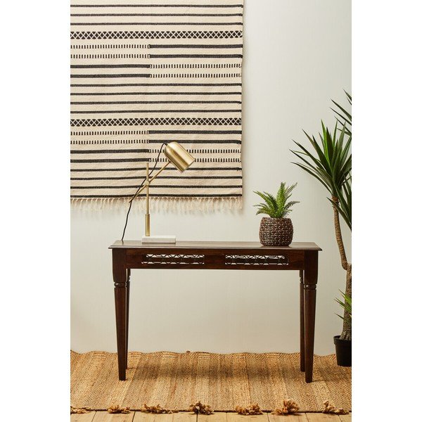 Masă consolă în culoare naturală închisă din lemn de palisandru 45x120 cm Srina – Premier Housewares-image-1