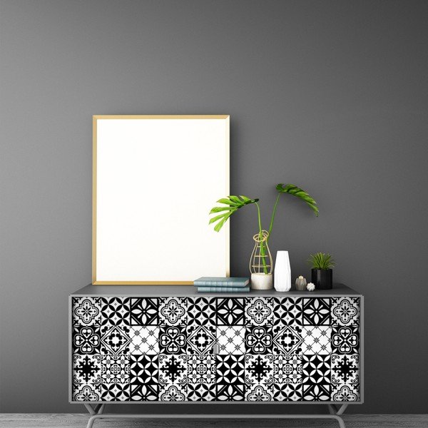 Set 60 autocolante de mobilier Ambiance Tiles Maria, 20 x 20 cm-image-1