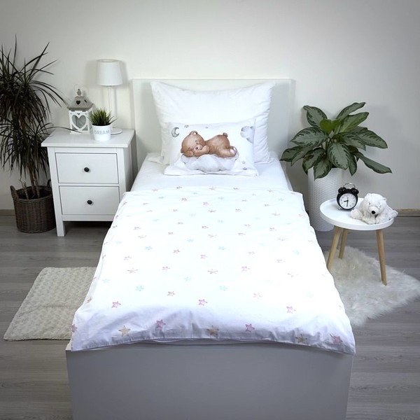 Lenjerie de pat pentru copii din bumbac pentru pătuț 100x135 cm Teddy "Moon" – Jerry Fabrics-image-3