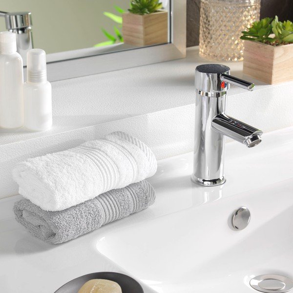 Prosop alb din bumbac din frotir 30x50 cm Tendresse – douceur d'intérieur-image-1