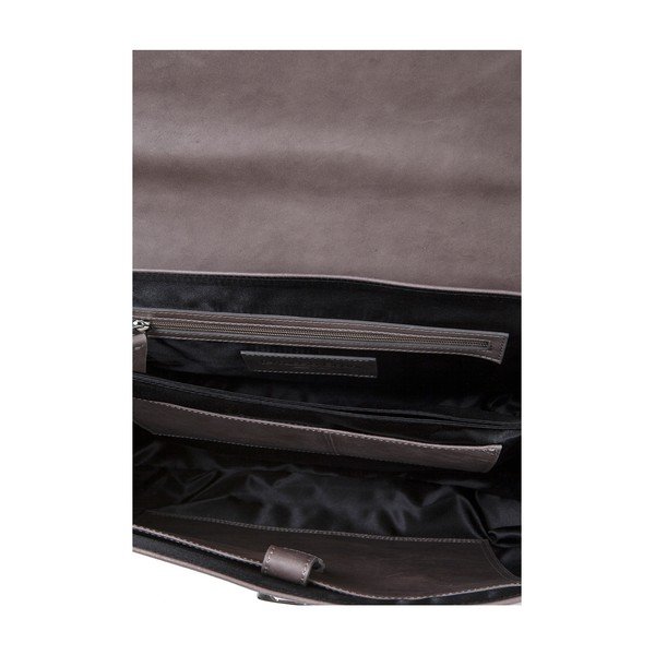 Geantă din piele pentru bărbați Ferruccio Laconi Brief, gri-maro-image-3