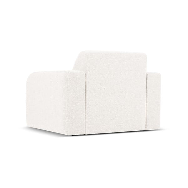 Fotoliu alb cu tapițerie din stofă bouclé Molino – Micadoni Home-image-3