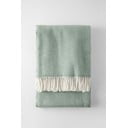 Pled din amestec de bumbac Euromant Skyline, 140 x 180 cm, verde deschis