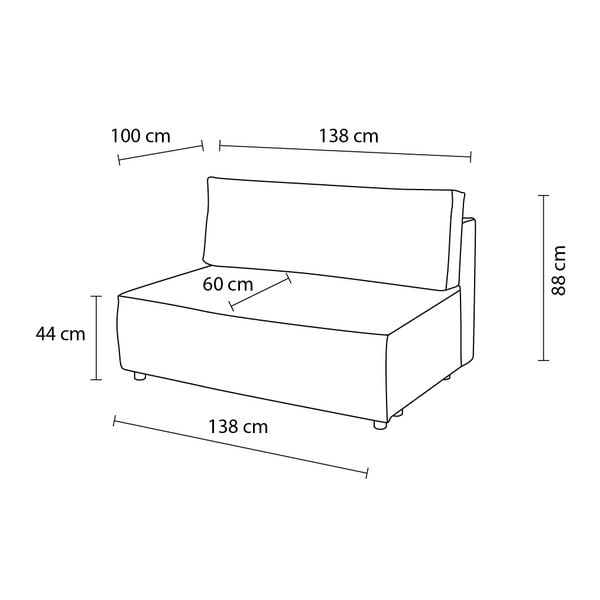 Modul pentru canapea albastru închis cu tapițerie din catifea reiată  (de mijloc) Nihad modular – Bobochic Paris-image-4