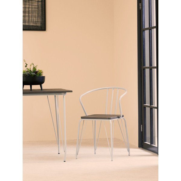 Scaun de dining gri/în culoare naturală închisă din lemn de ulm District – Premier Housewares-image-1