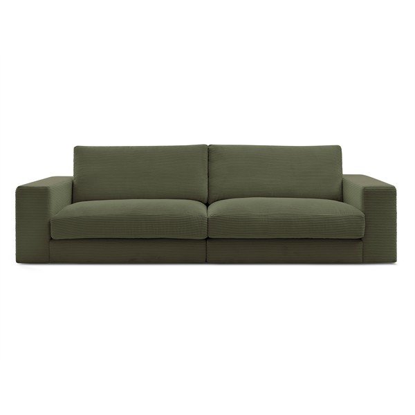 Canapea verde cu tapițerie din catifea reiată  274 cm Leonard – Bobochic Paris