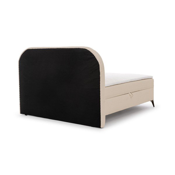 Pat boxspring bej cu spațiu de depozitare 180x200 cm Ornes – Ropez-image-4