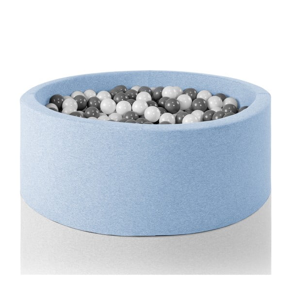Piscină rotundă pentru copii cu 200 de mingi Misioo, 90 x 40 cm, albastru deschis