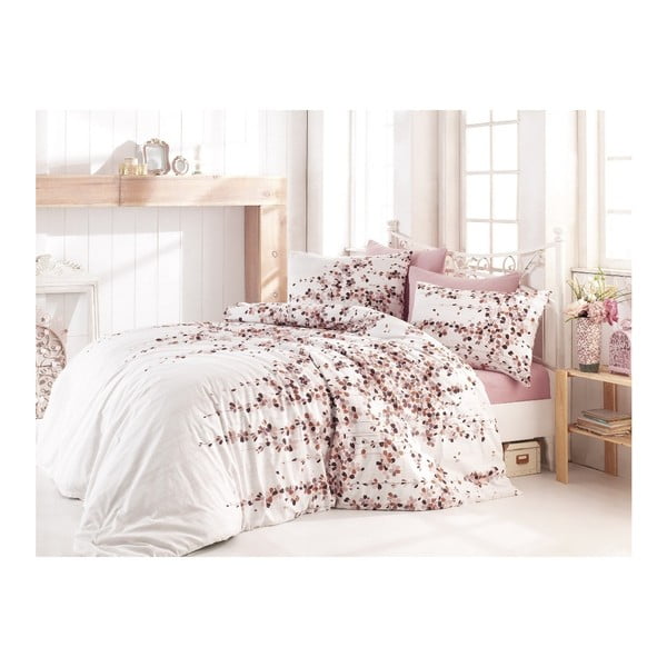 Set lenjerie de pat din bumbac pentru pat de o persoană Ranforce Editte, 160 x 220 cm