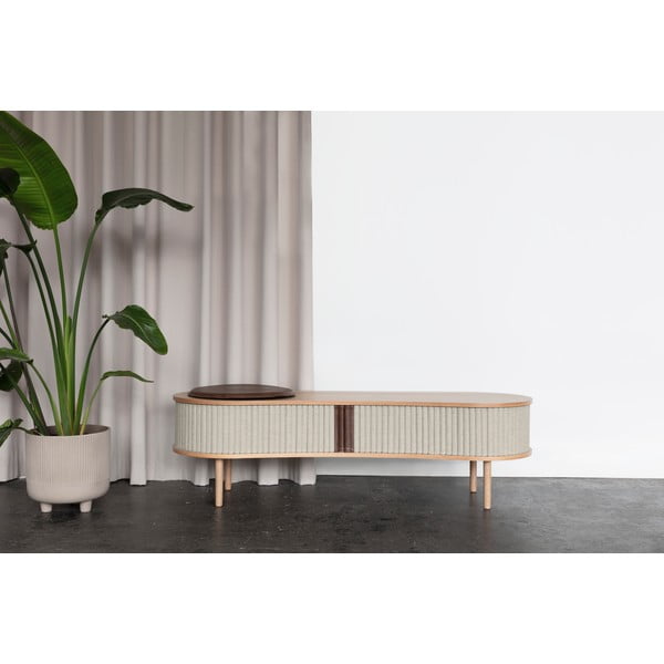 Masă TV bej/în culoare naturală cu aspect de lemn de stejar 140x40 cm Audacious – UMAGE-image-1