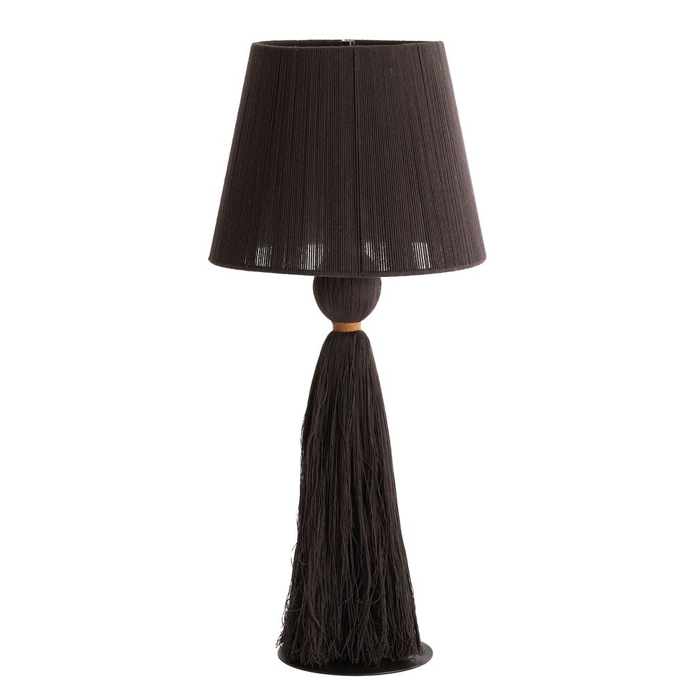 Veioză maro închis cu abajur textil (înălțime 58 cm) Espino – Light & Living
