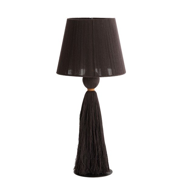 Veioză maro închis cu abajur textil (înălțime 58 cm) Espino – Light & Living