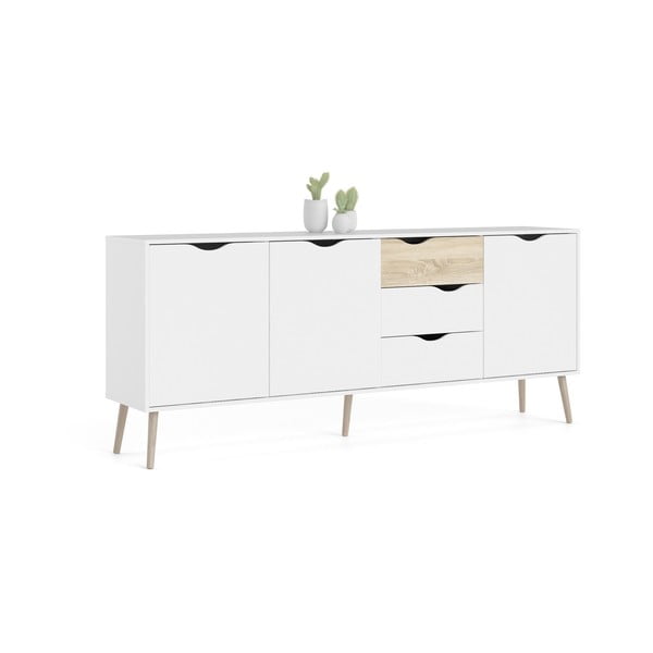 Comodă albă 196x82x39 cm Oslo – Tvilum-image-3