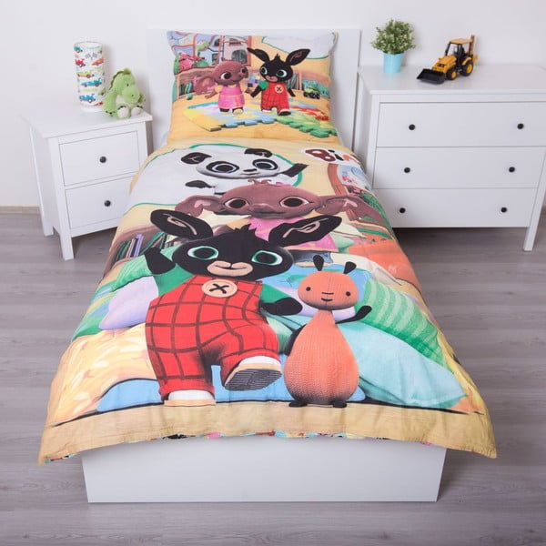Lenjerie de pat pentru copii din bumbac pentru pat de o persoană 140x200 cm Bing – Jerry Fabrics-image-1