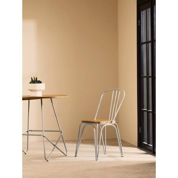 Scaun de dining gri/în culoare naturală din lemn de ulm District – Premier Housewares-image-3