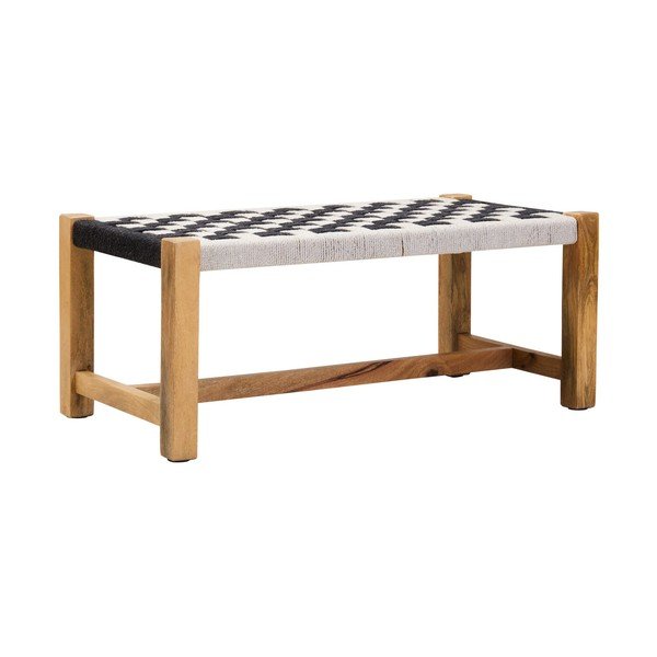 Bancă alb-negru din lemn masiv Satna – Premier Housewares