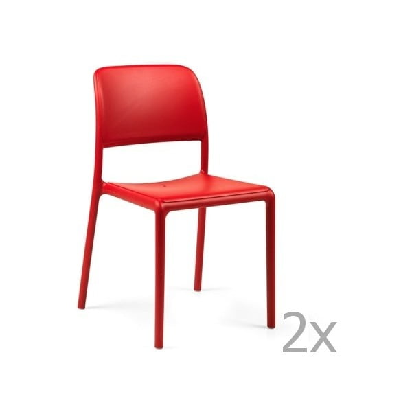 Set 2 scaune de grădină Nardi Riva Bistrot, roșu