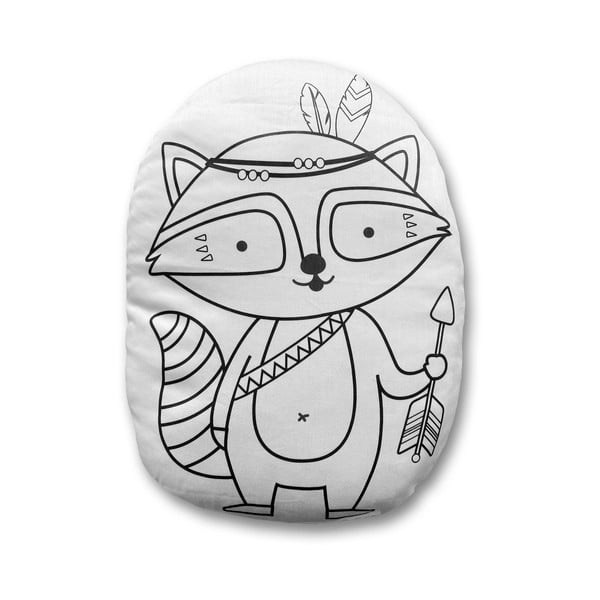 Set față de pernă din bumbac satinat și markere pentru textile Butter Kings Indian Racoon