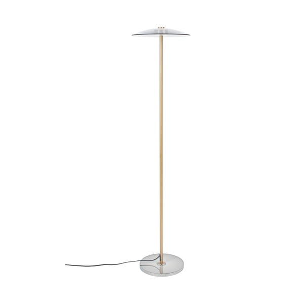 Lampadar gri/auriu LED cu intensitate reglabilă cu abajur din sticlă (înălțime 132 cm) Float – Zuiver