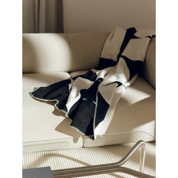 Pătură neagră/crem 150x200 cm Tul – noo.ma-image-1