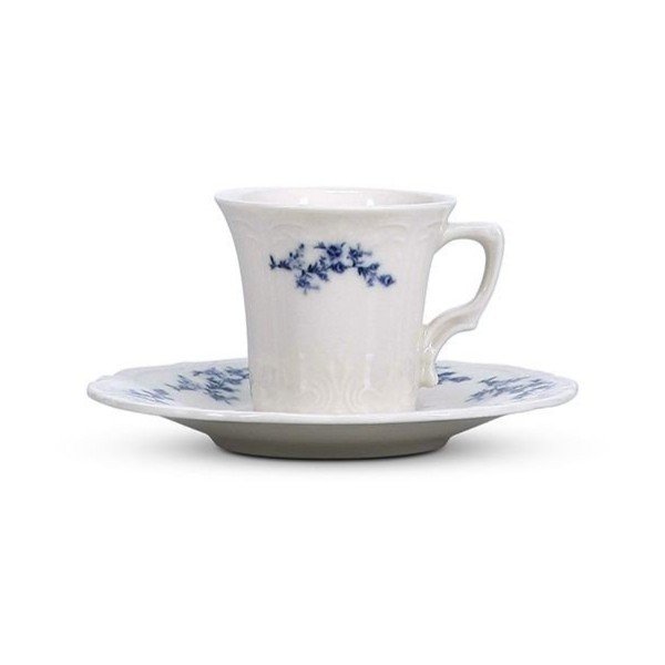 Farfurioară albă/albastră din porțelan ø 12 cm Retro – BonBistro-image-3