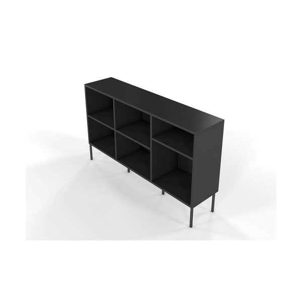 Bibliotecă joasă Skandica Mirka, negru-image-3