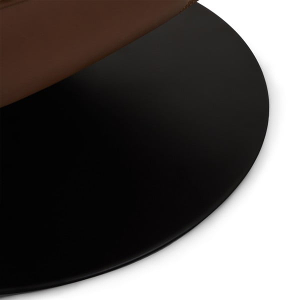 Taburet maro închis cu tapițerie din piele Miami – Furnhouse-image-1