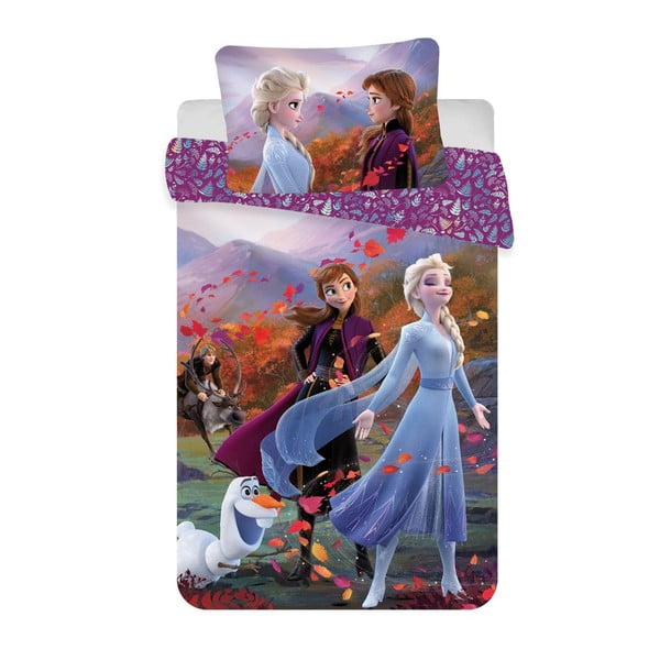 Lenjerie de pat pentru copii din bumbac pentru pătuț 100x135 cm Frozen "Wind" – Jerry Fabrics