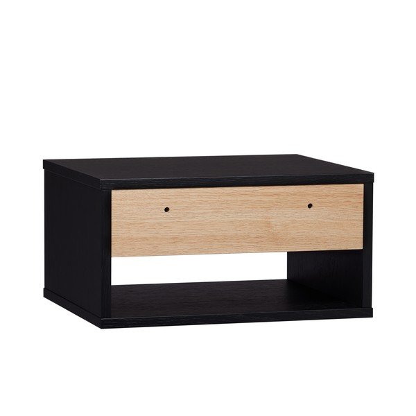 Noptieră neagră-în culoare naturală, suspendată, cu aspect de lemn de stejar Stripe – Woodman-image-2
