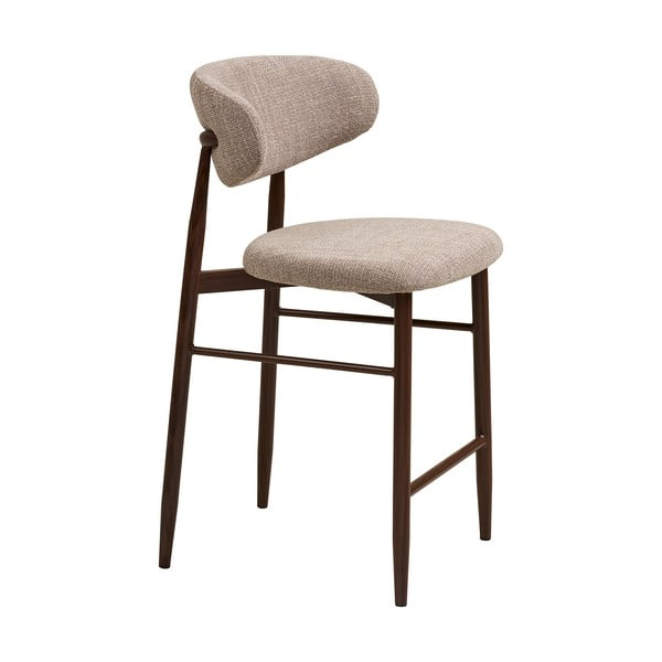 Scaun de bar bej/maro închis tapițat (înălțime șezut 65 cm) Levanto – House Nordic-image-3
