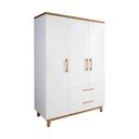 Șifonier pentru copii  alb cu aspect de lemn de stejar 135x200 cm Finn – Roba