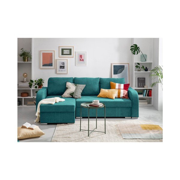 Colțar extensibil cu spațiu pentru depozitare Melart Louise, turcoaz-image-2