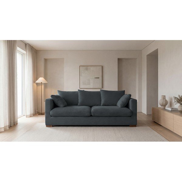Canapea gri cu tapițerie din catifea reiată  220 cm Comfy – Scandic-image-4