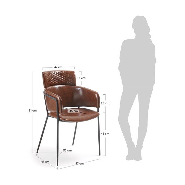 Set 2 scaune La Forma Rhett, maro-image-1