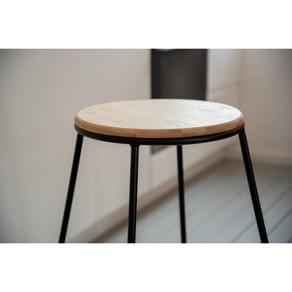 Scaune de bar nnegru-natural 2 buc. (înălțime șezut 70 cm) Loft – Wenko-image-3