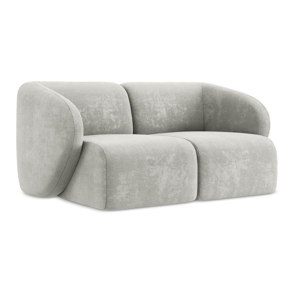 Canapea gri deschis cu tapițerie din chenille 174 cm Lani – Makamii