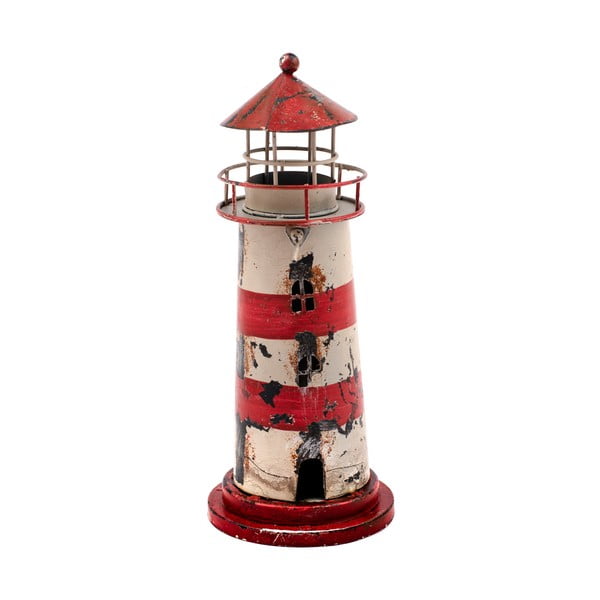 Suport pentru lumânare pastilă Dakls Lighthouse, înălțime 23 cm, roșu