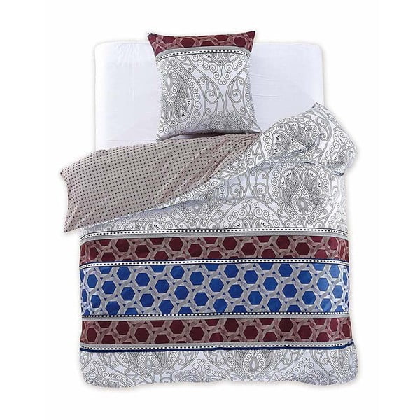 Lenjerie de pat reversibilă din bumbac pentru pat de 1 persoană DecoKing Diamond Portico, 135 x 200 cm